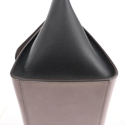 CELINE Trapeze Leather 2Way Handbag in Navy Blue x Taupe x Black