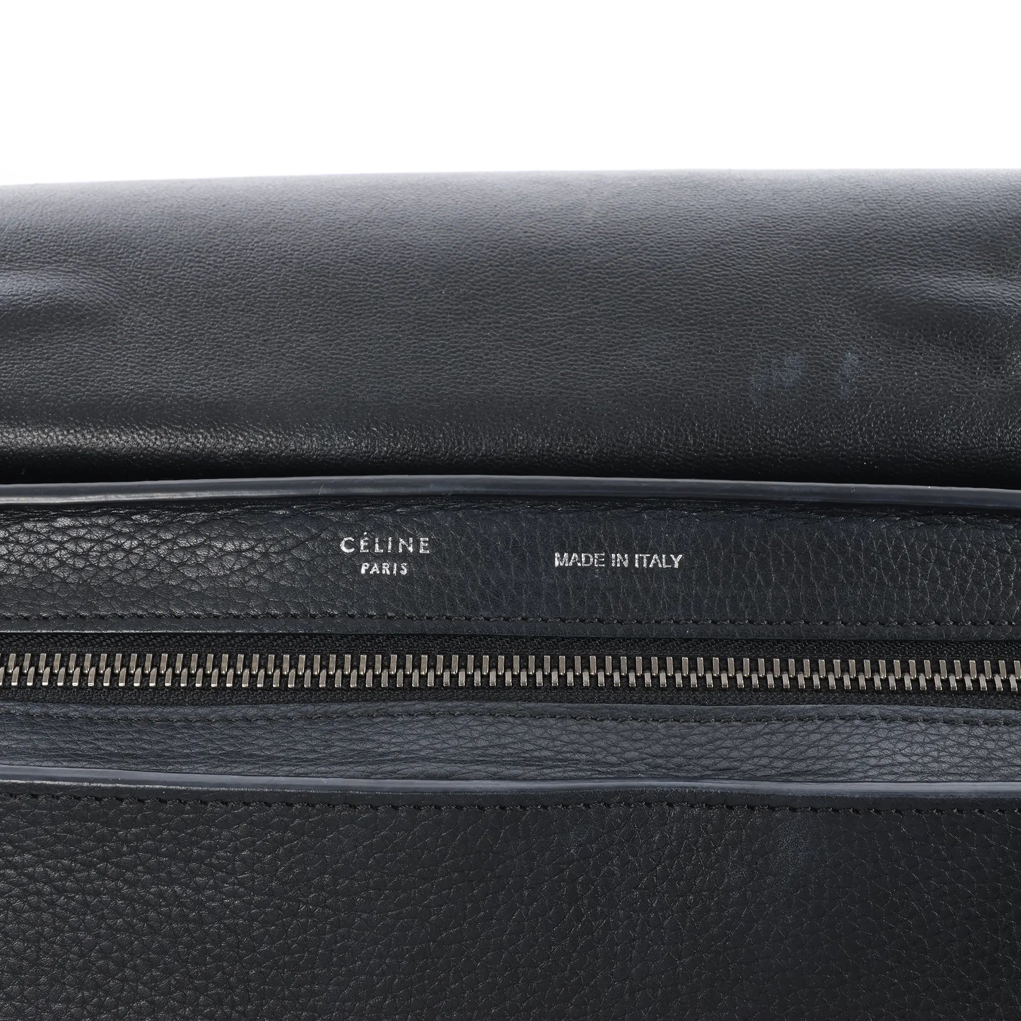 CELINE Trapeze Leather x Suede 2Way Handbag in Black