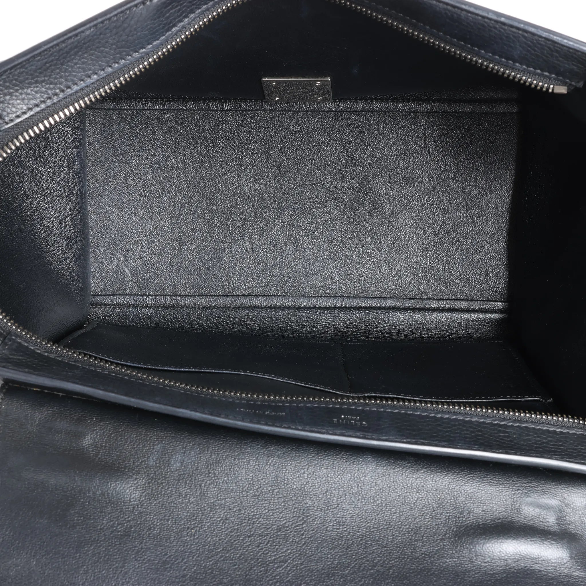 CELINE Trapeze Leather x Suede 2Way Handbag in Black