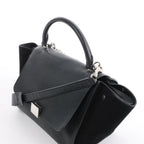 CELINE Trapeze Leather x Suede 2Way Handbag in Black