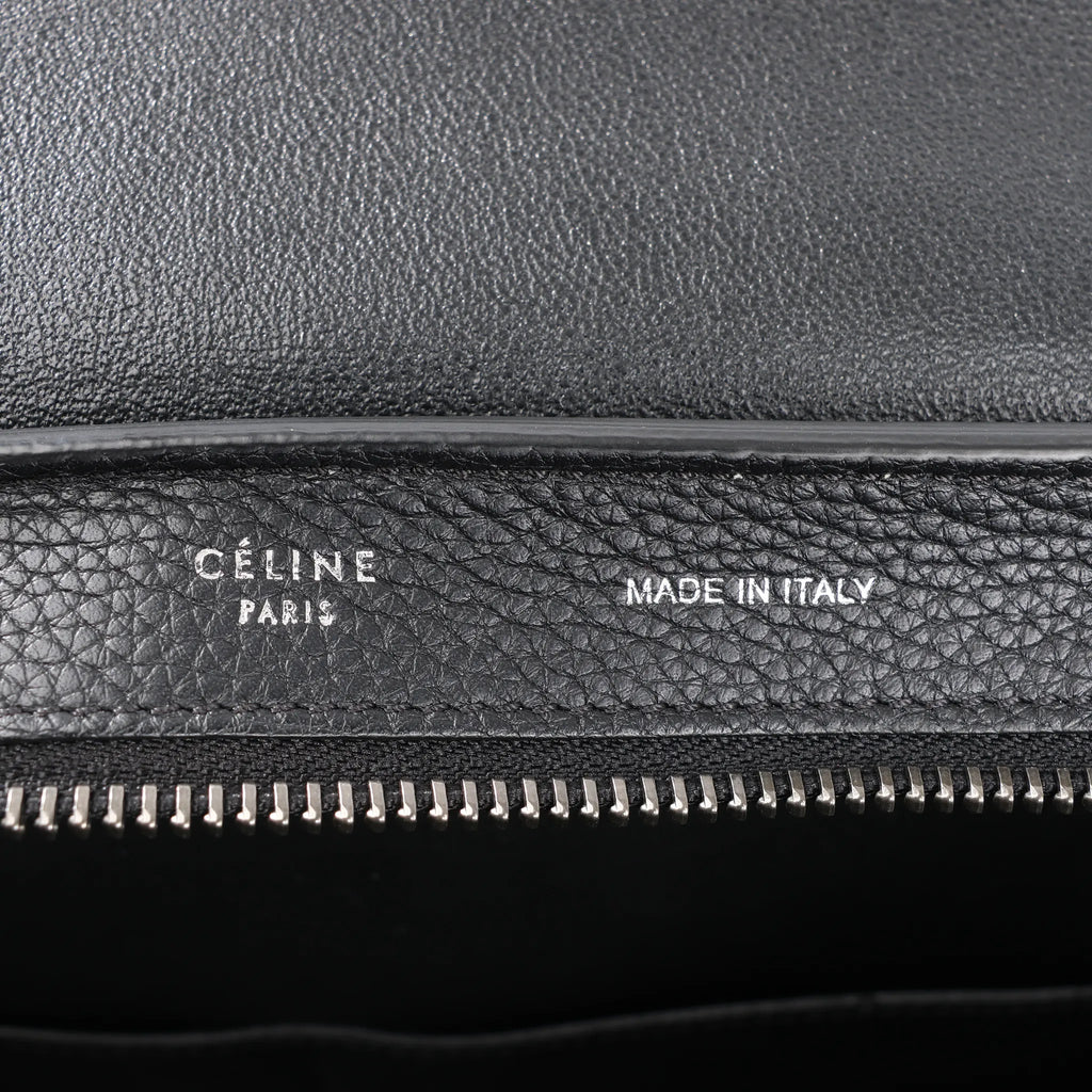 CELINE Trapeze Leather x Suede 2Way Handbag in Black