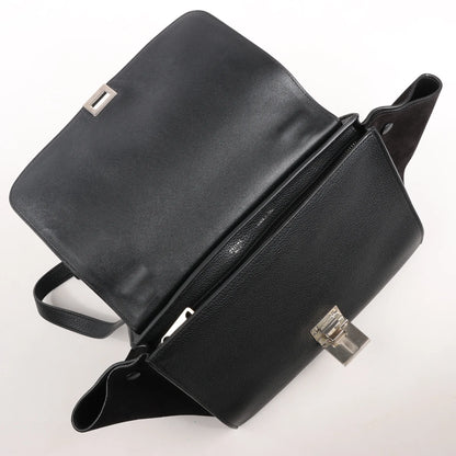 CELINE Trapezleder x Wildleder 2Way Handtasche in Schwarz
