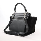 CELINE Trapeze Leather x Suede 2Way Handbag in Black