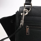 CELINE Trapeze Leather x Suede 2Way Handbag in Black