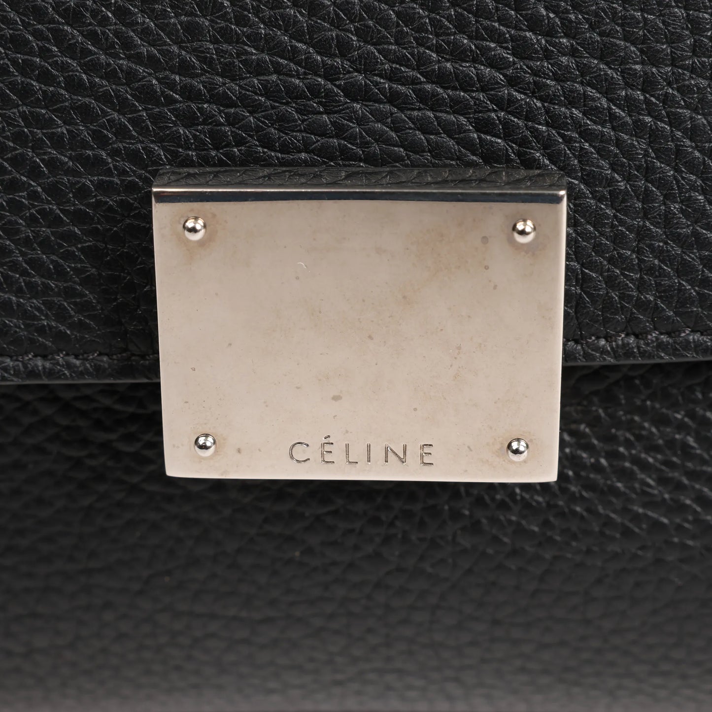 CELINE Trapezleder x Wildleder 2Way Handtasche in Schwarz
