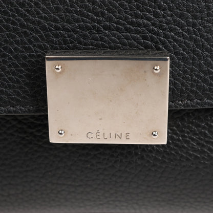CELINE Trapezleder x Wildleder 2Way Handtasche in Schwarz