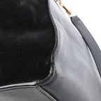 CELINE Trapeze Croc Embossed Leather x Suede 2Way Handbag in Black