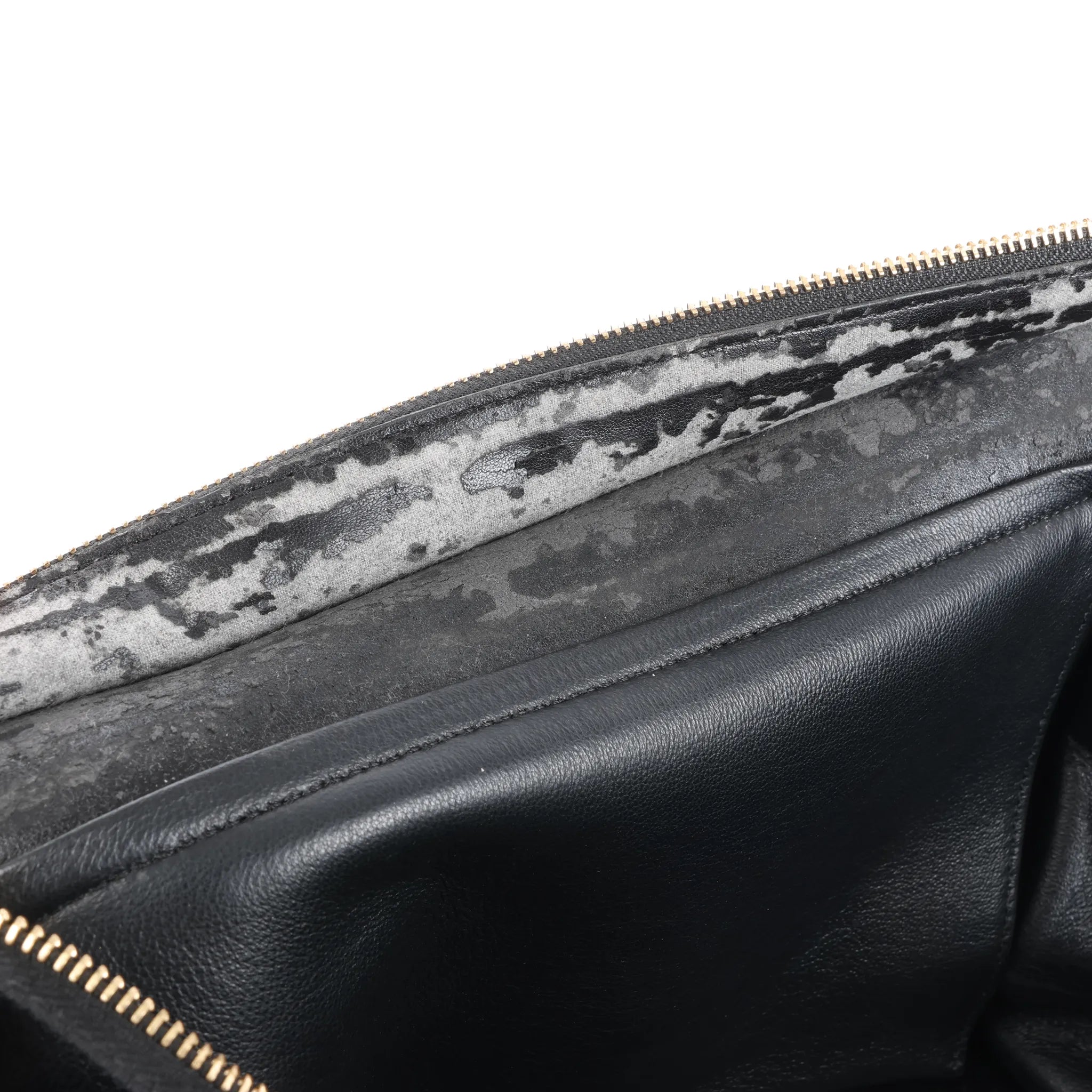 CELINE Trapeze Croc Embossed Leather x Suede 2Way Handbag in Black