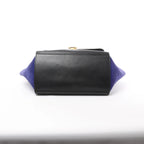 CELINE Trapeze Leather x Suede 2Way Handbag in Brown x Navy Blue x Black