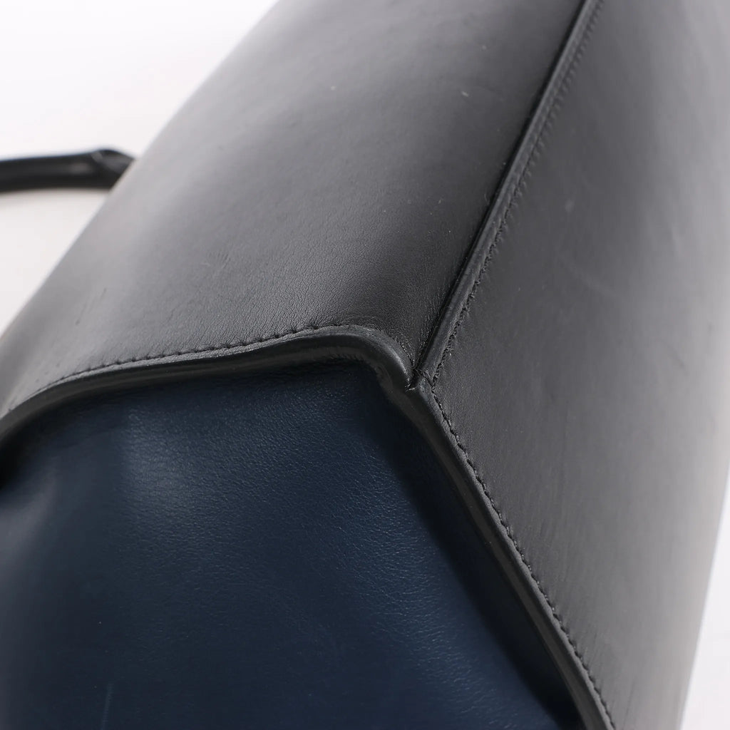 CELINE Trapeze Leather x Suede 2Way Handbag in Black, Navy and Taupe