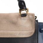 CELINE Trapeze Leather x Suede 2Way Handbag in Black, Navy and Taupe