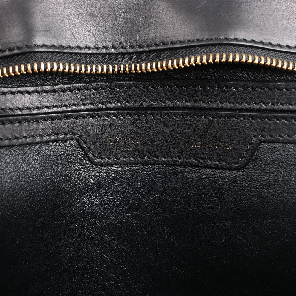 CELINE Trapeze Leather x Suede 2Way Handbag in Black, Navy and Taupe