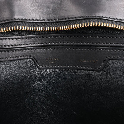 Sac à main double sens en cuir et daim trapèze CELINE en noir, bleu marine et taupe