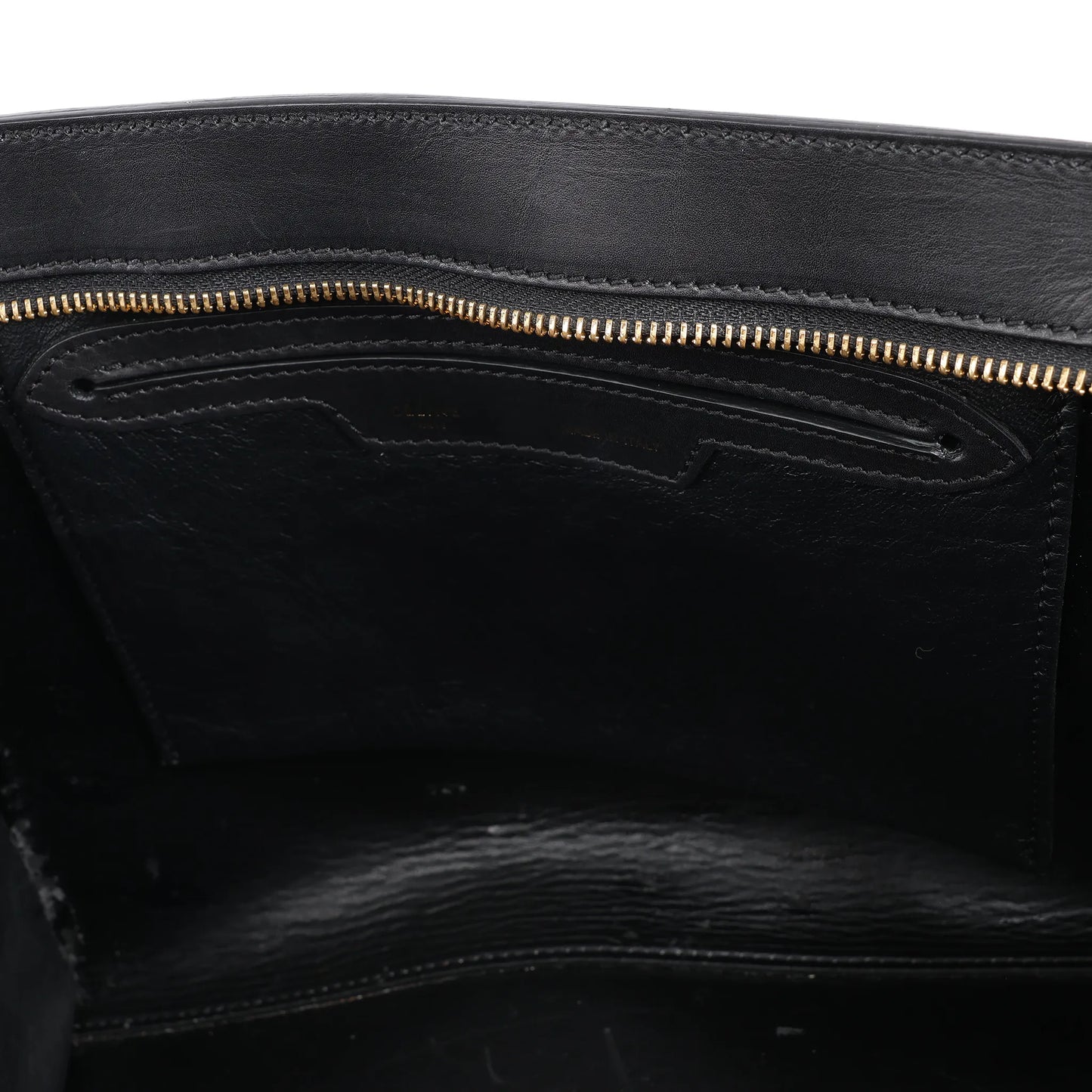 Sac à main double sens en cuir et daim trapèze CELINE en noir, bleu marine et taupe