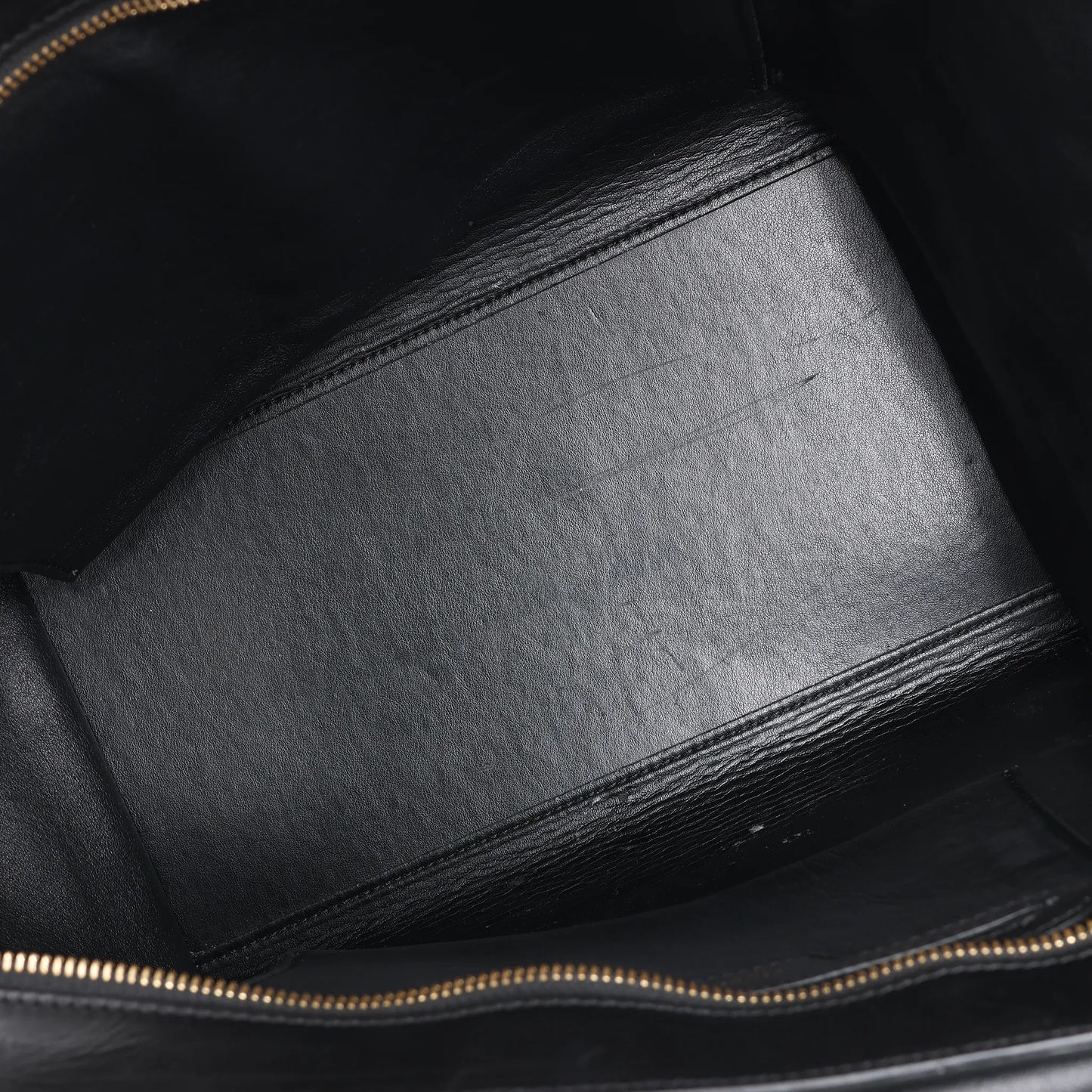 Sac à main double sens en cuir et daim trapèze CELINE en noir, bleu marine et taupe