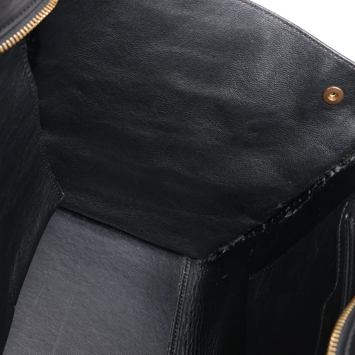 Sac à main double sens en cuir et daim trapèze CELINE en noir, bleu marine et taupe
