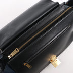 CELINE Trapeze Leather x Suede 2Way Handbag in Black, Navy and Taupe