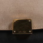 CELINE Trapeze Leather x Suede 2Way Handbag in Black, Navy and Taupe