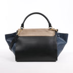 CELINE Trapeze Leather x Suede 2Way Handbag in Black, Navy and Taupe