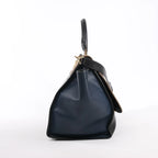 CELINE Trapeze Leather x Suede 2Way Handbag in Black, Navy and Taupe