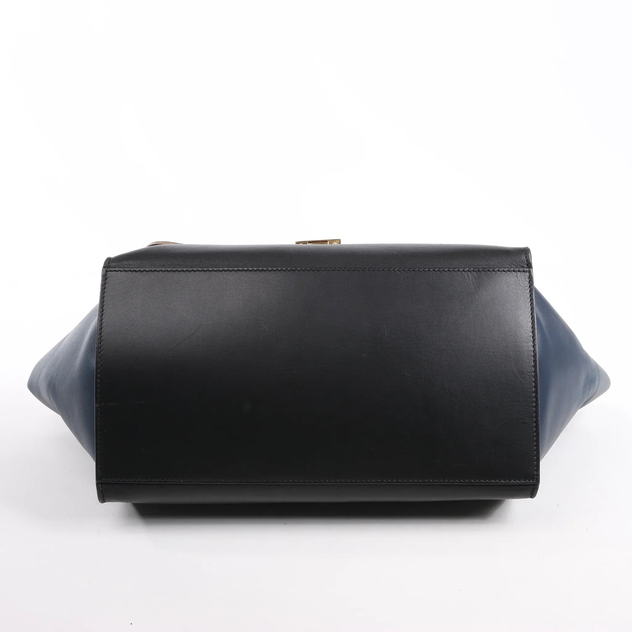 CELINE Trapeze Leather x Suede 2Way Handbag in Black, Navy and Taupe