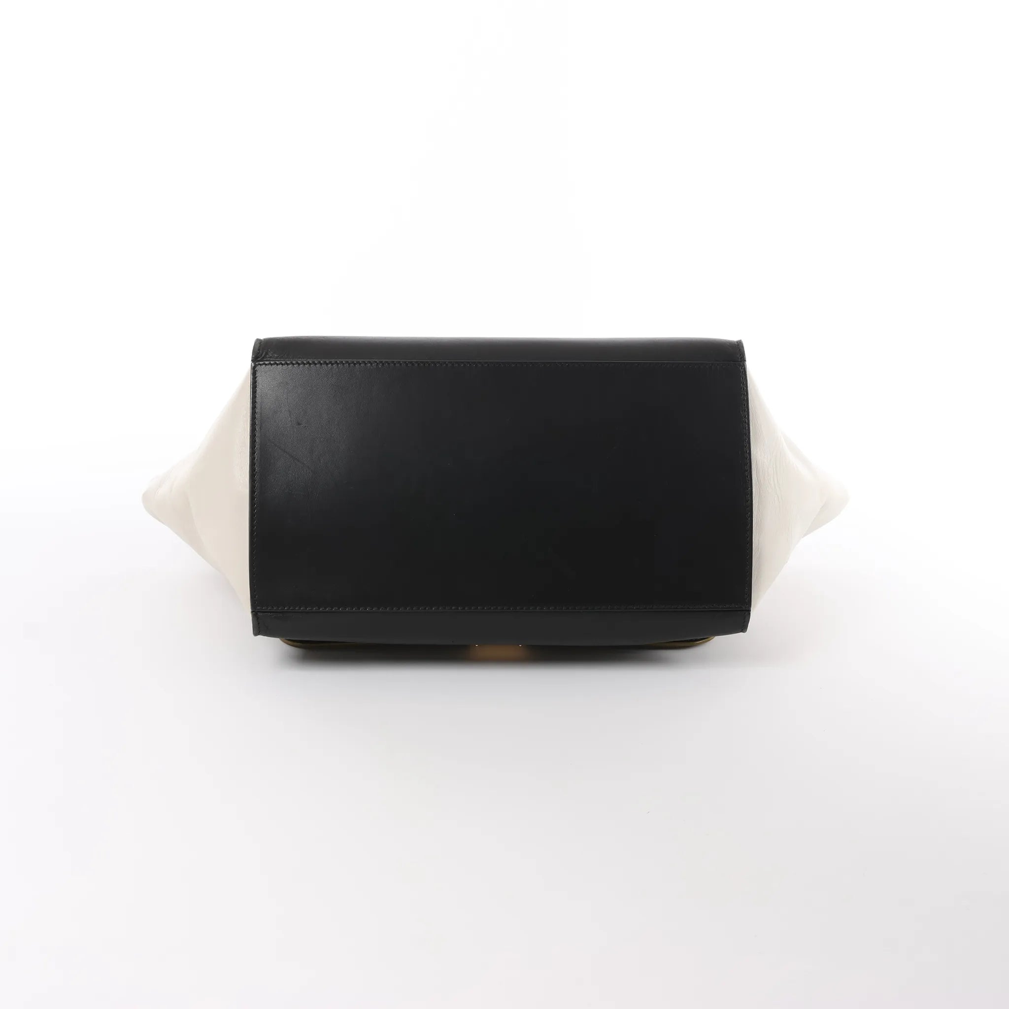 CELINE Trapeze Leather x Suede 2Way Handbag in Brown, Black, White