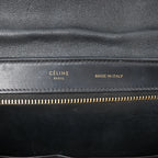 CELINE Trapeze Leather x Suede 2Way Handbag in Blue x Black