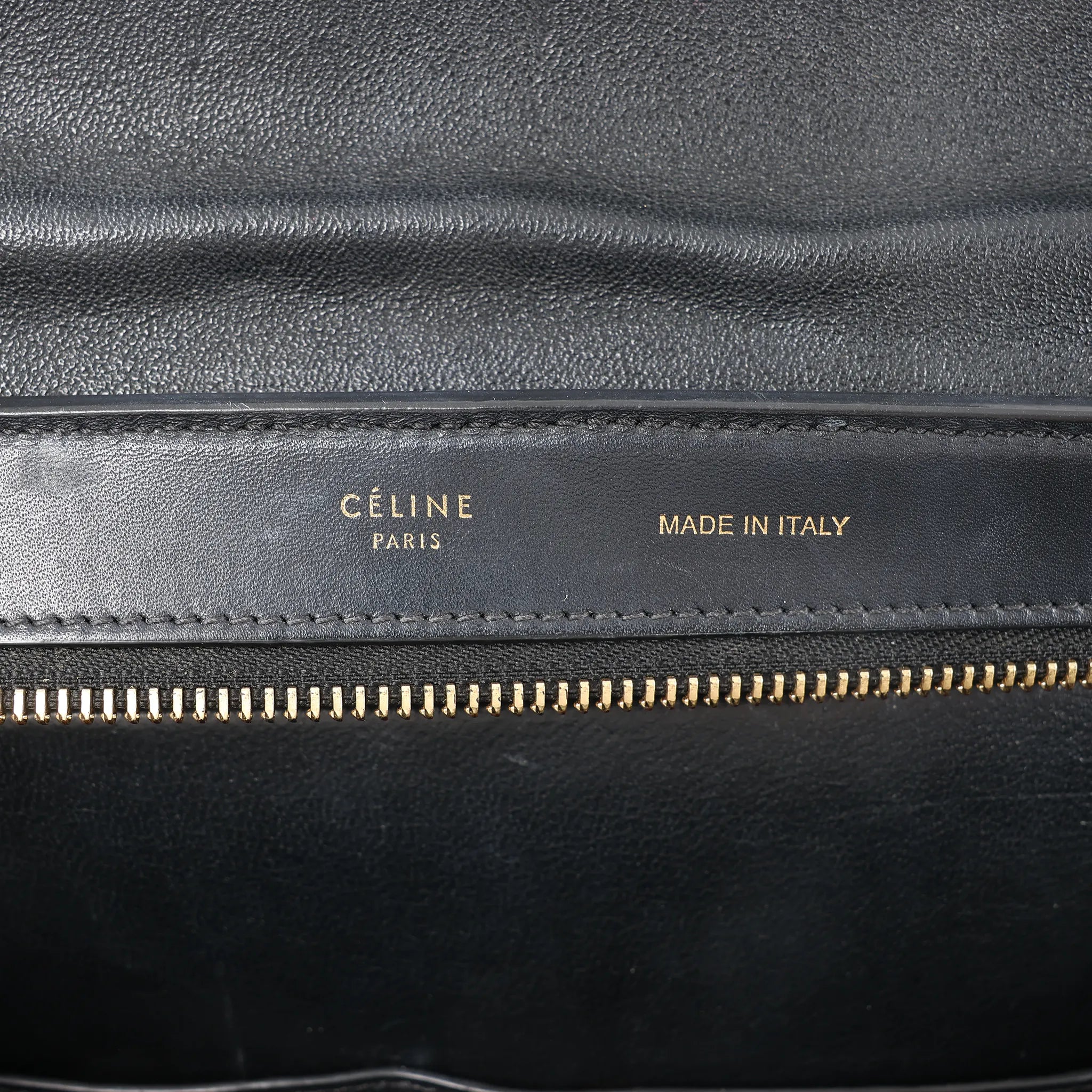 CELINE Trapeze Leather x Suede 2Way Handbag in Blue x Black