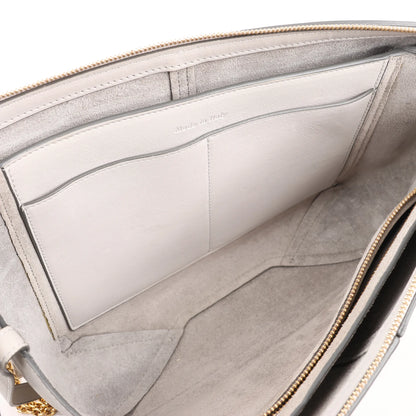 Celine Tri-Fold Leather Chain Shoulder Bag in Gray