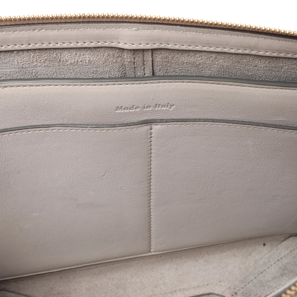 Celine Tri-Fold Leather Chain Shoulder Bag in Gray