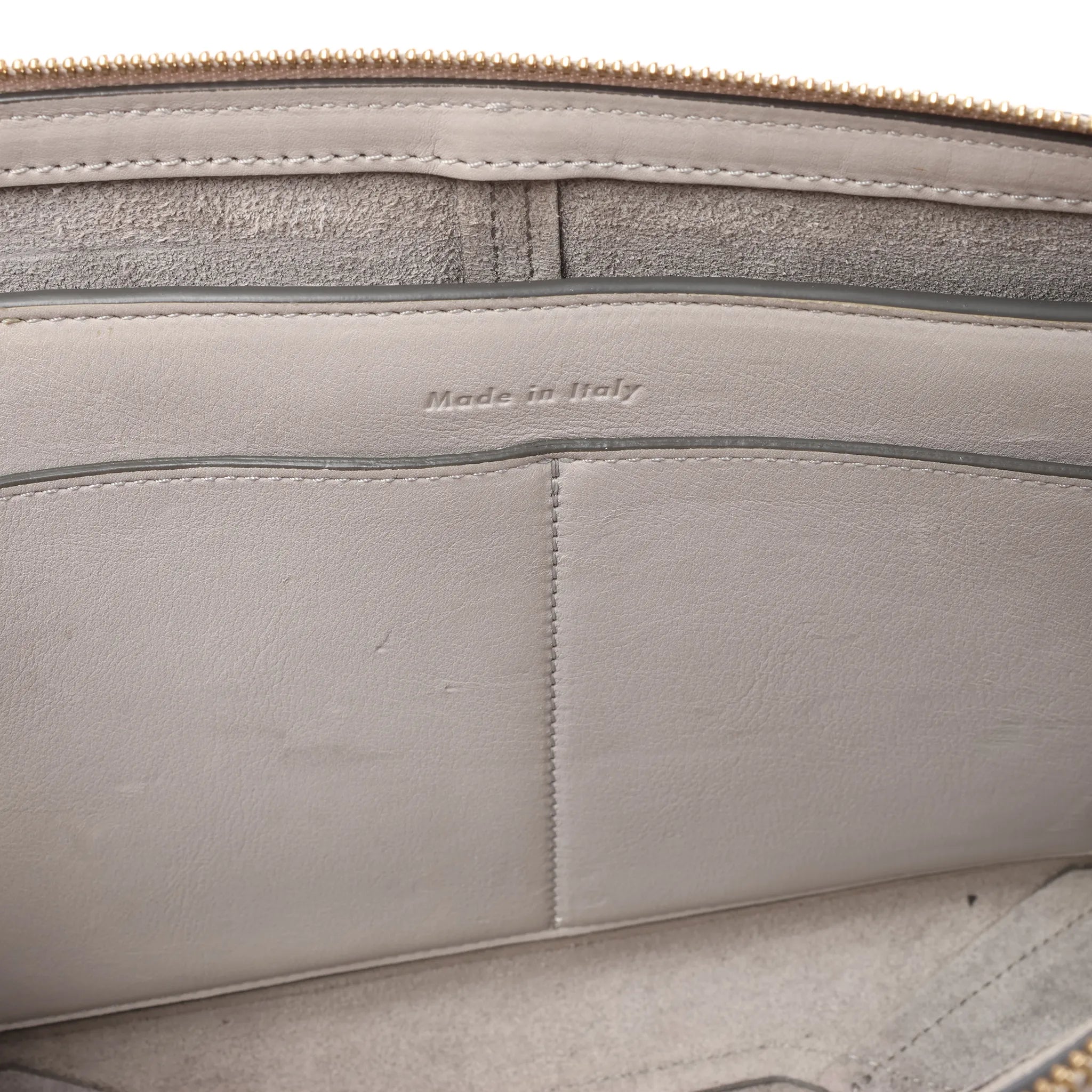 Celine Tri-Fold Leather Chain Shoulder Bag in Gray