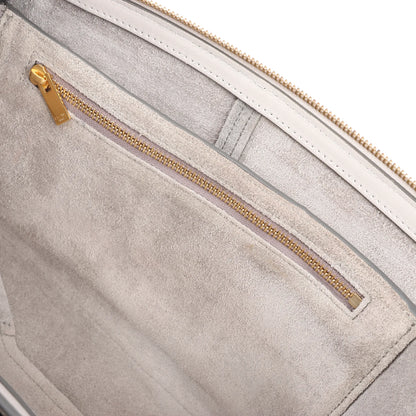 Celine Tri-Fold Leather Chain Shoulder Bag in Gray