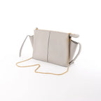 Celine Tri-Fold Leather Chain Shoulder Bag in Gray