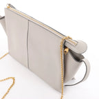Celine Tri-Fold Leather Chain Shoulder Bag in Gray