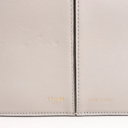 Celine Tri-Fold Leather Chain Shoulder Bag in Gray