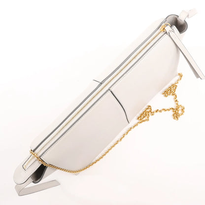 Celine Tri-Fold Leather Chain Shoulder Bag in Gray