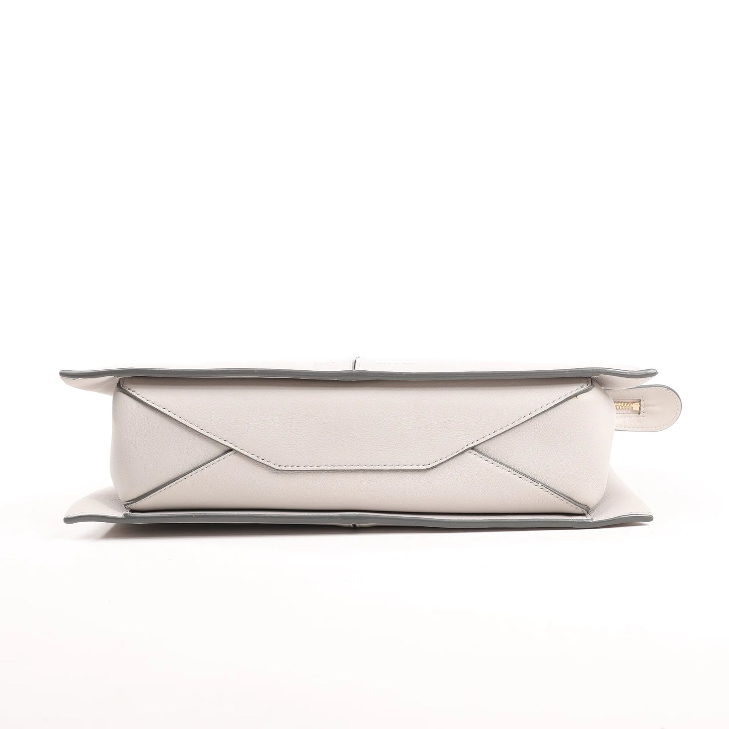 Celine Tri-Fold Leather Chain Shoulder Bag in Gray