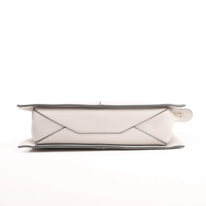 Celine Tri-Fold Leather Chain Shoulder Bag in Gray