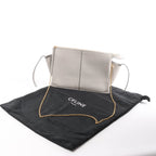 Celine Tri-Fold Leather Chain Shoulder Bag in Gray
