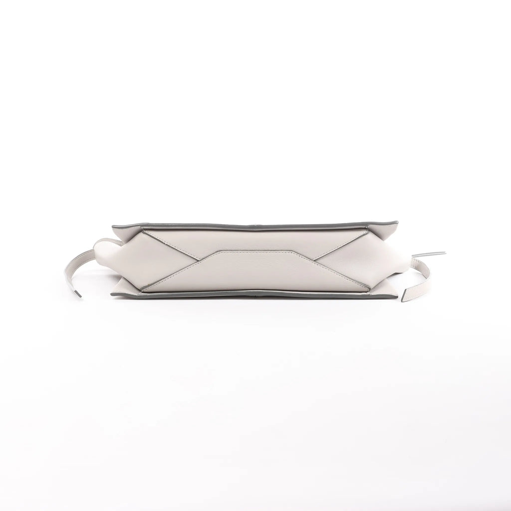 Celine Tri-Fold Leather Chain Shoulder Bag in Gray