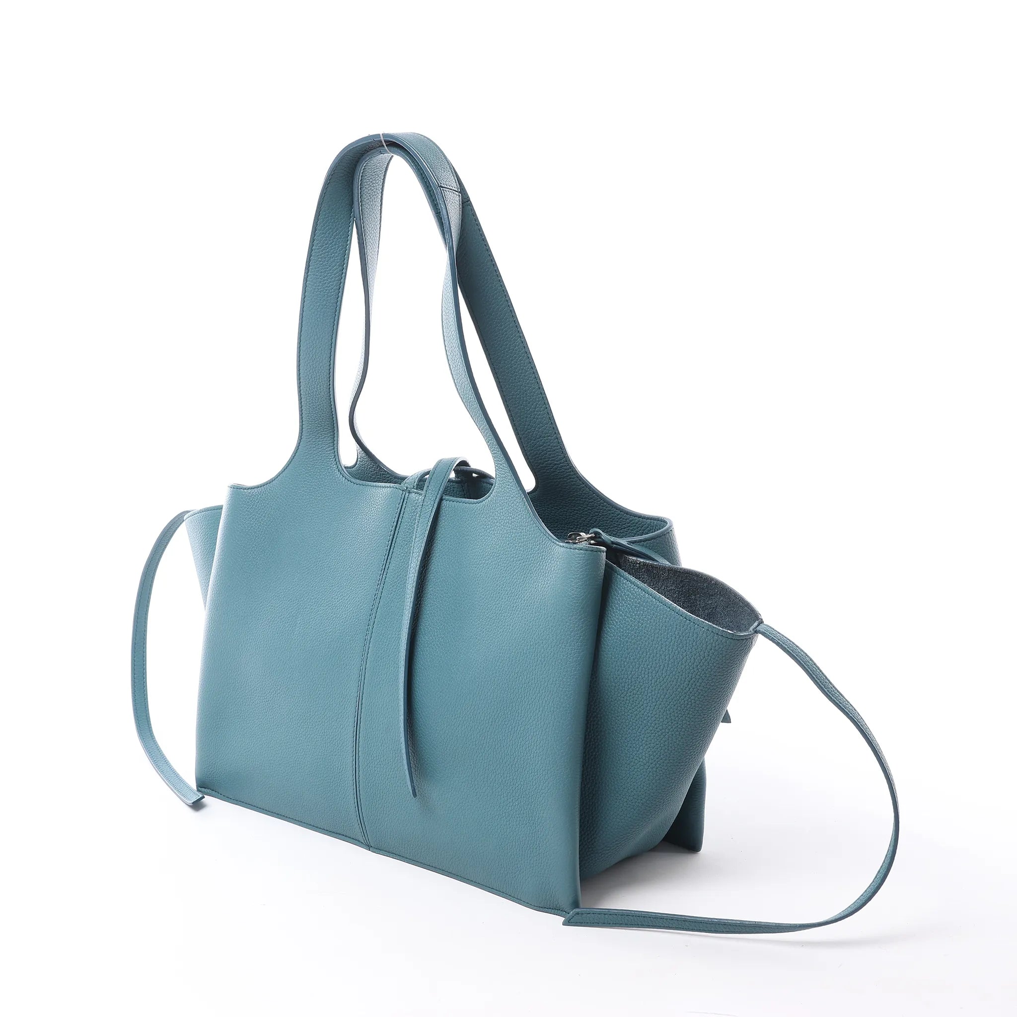 Celine Tri-Fold Leather Shoulder Bag in Blue