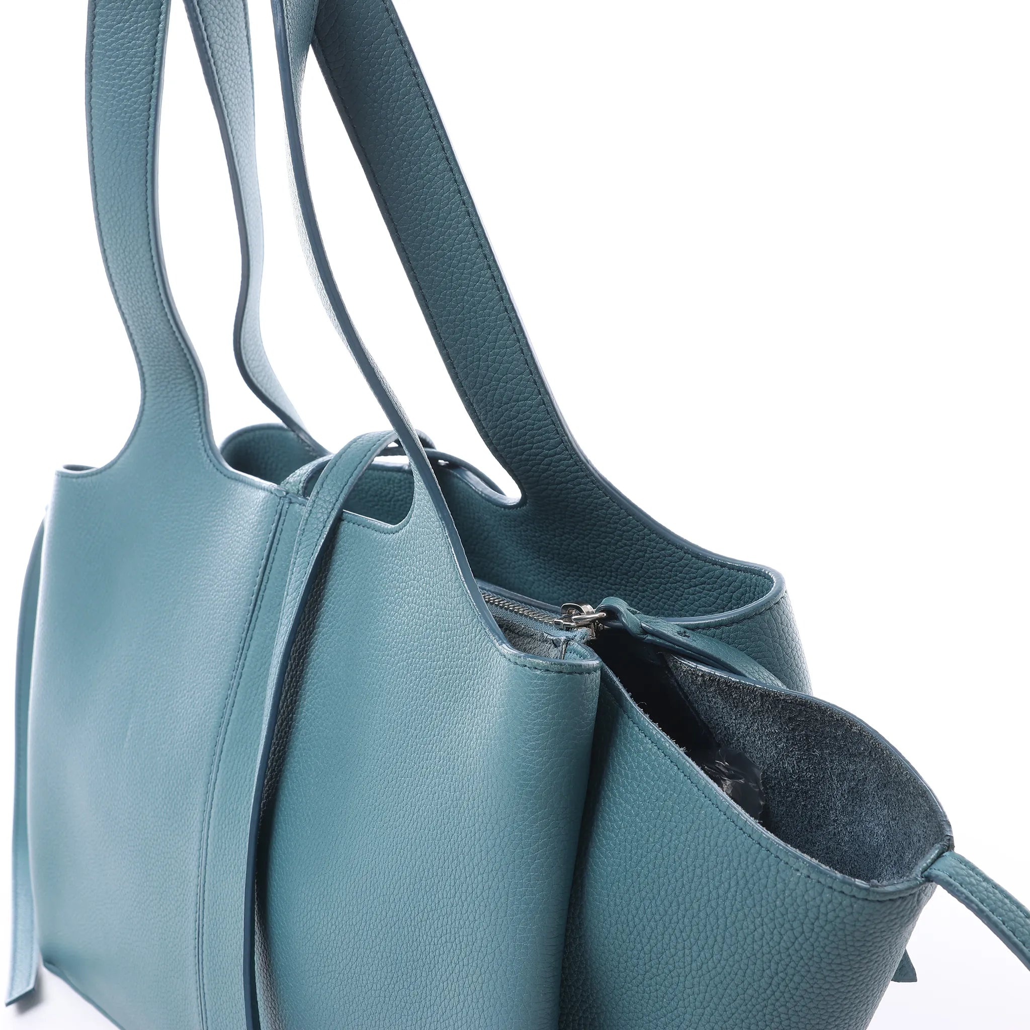 Celine Tri-Fold Leather Shoulder Bag in Blue