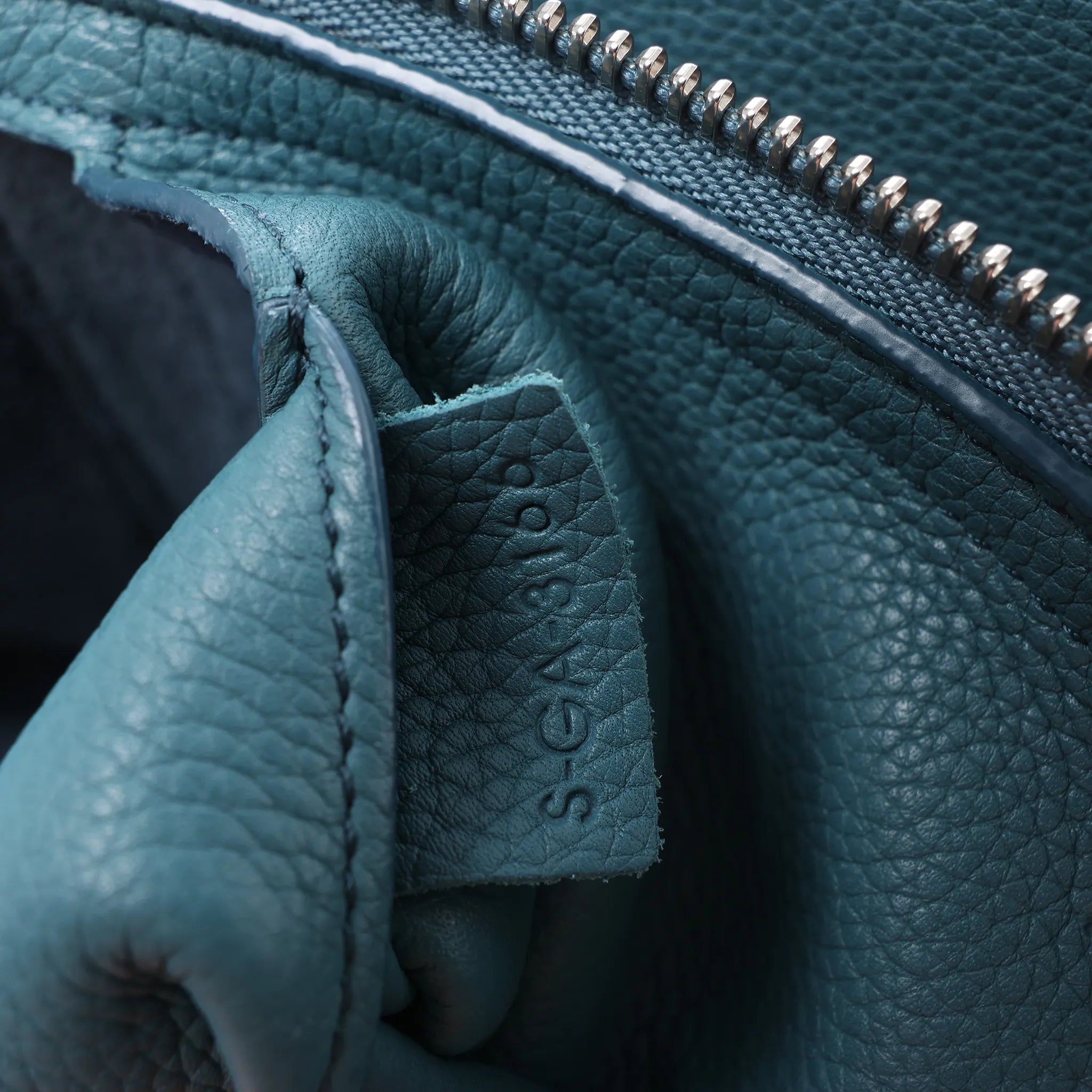 Celine Tri-Fold Leather Shoulder Bag in Blue