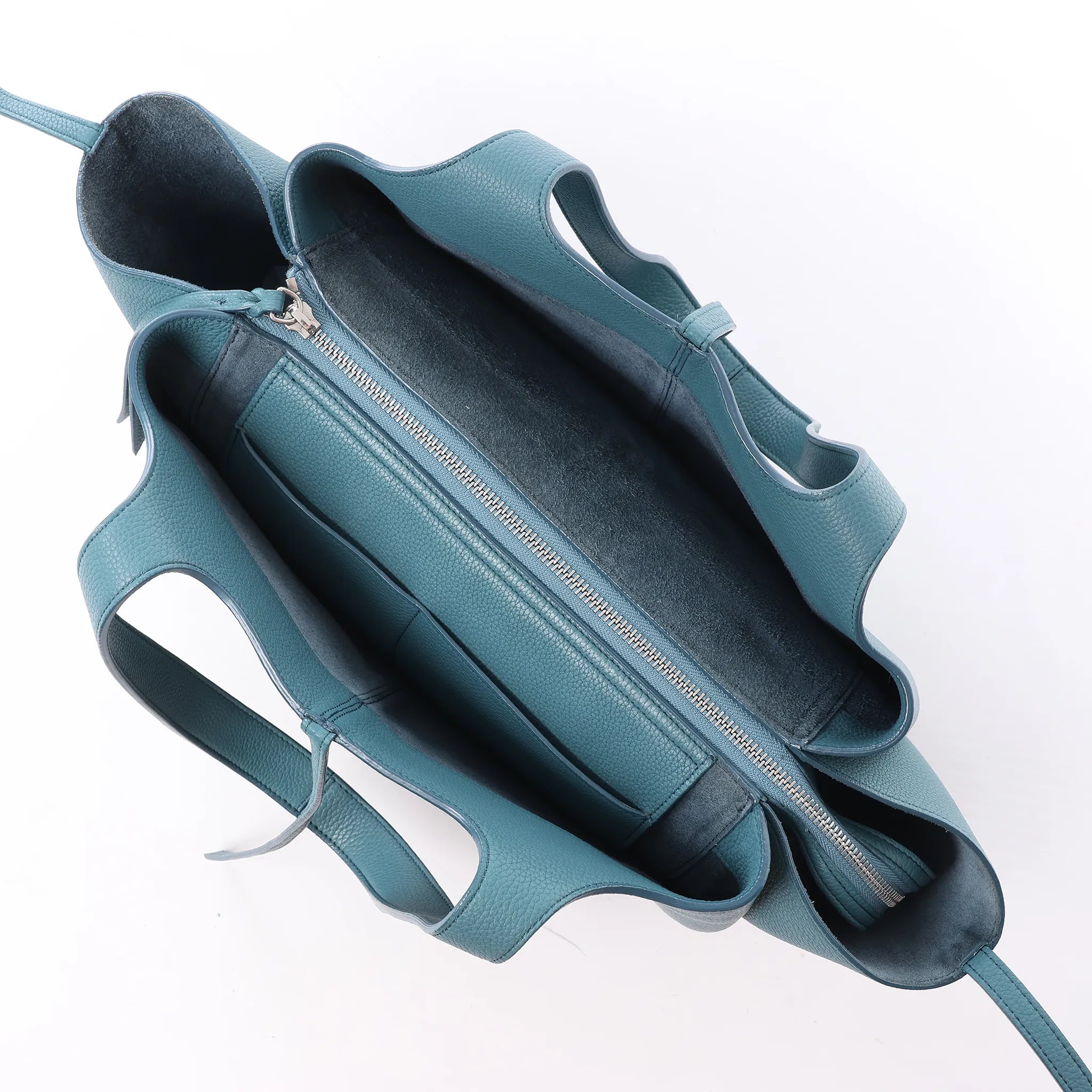 Celine Tri-Fold Leather Shoulder Bag in Blue