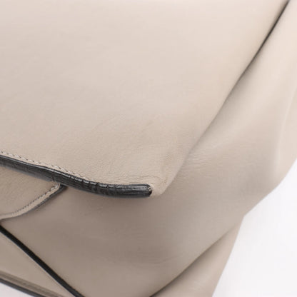 Celine Tri-Fold Leather Shoulder Bag in Greige