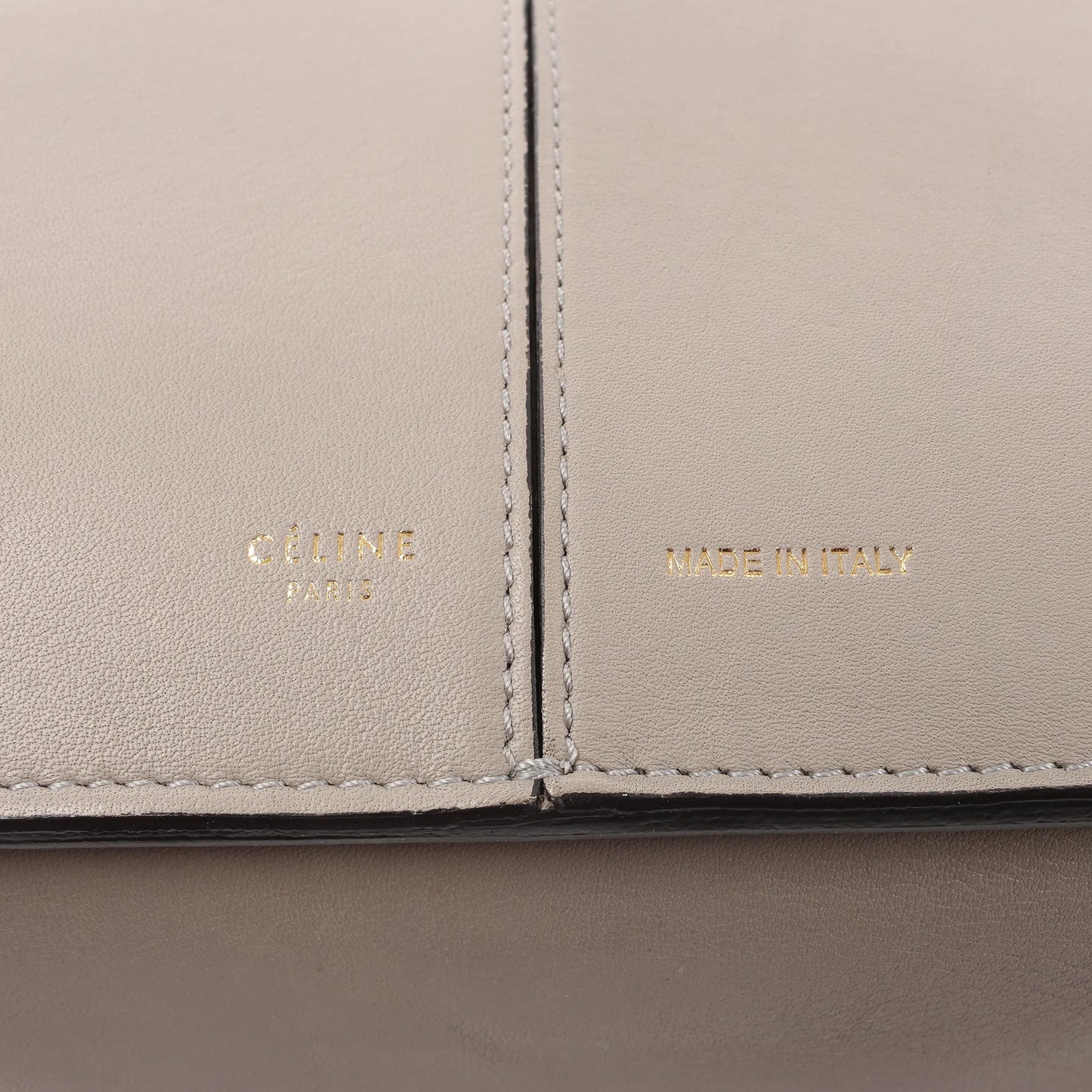 Celine Tri-Fold Leather Shoulder Bag in Greige