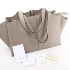 Celine Tri-Fold Leather Shoulder Bag in Greige