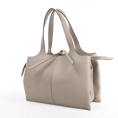 Celine Tri-Fold Leather Shoulder Bag in Greige