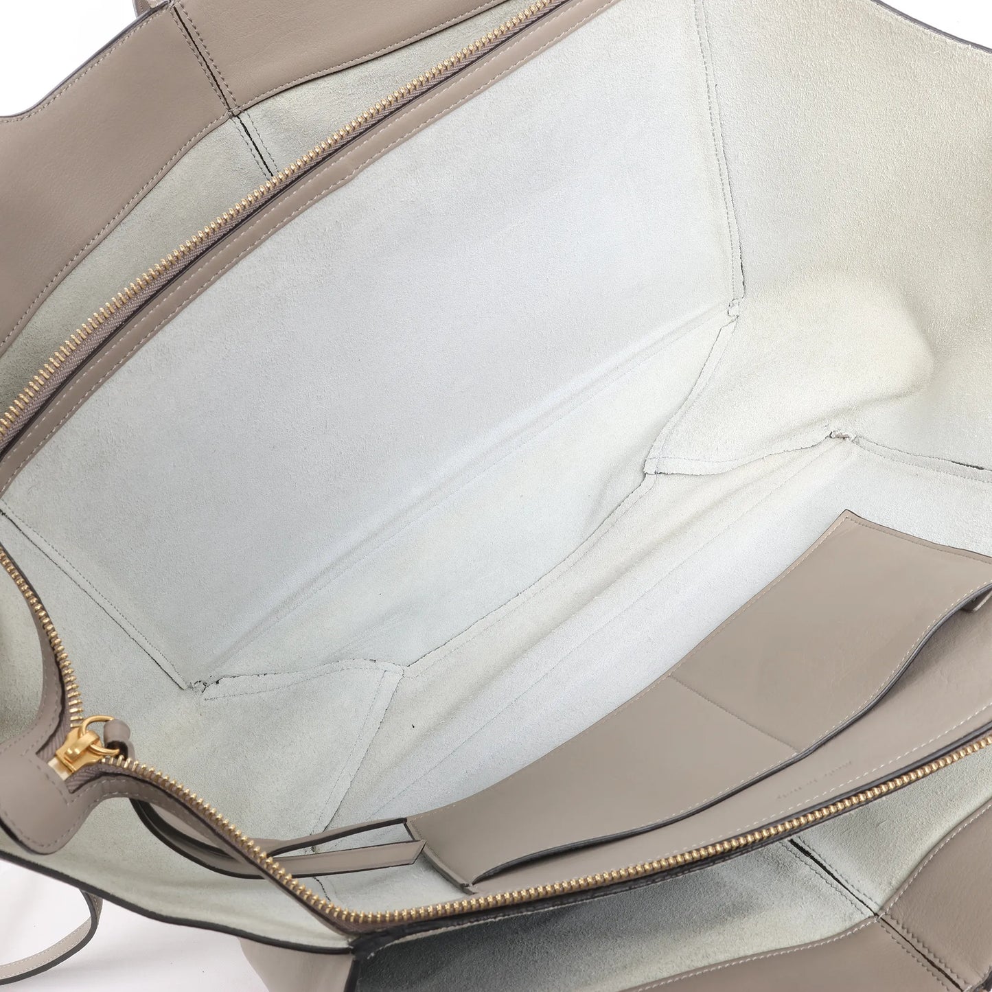 Celine Tri-Fold Leather Shoulder Bag in Greige