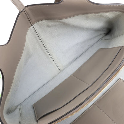 Celine Tri-Fold Leather Shoulder Bag in Greige